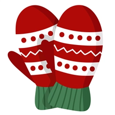 Christmas Decoration Mittens Sticker